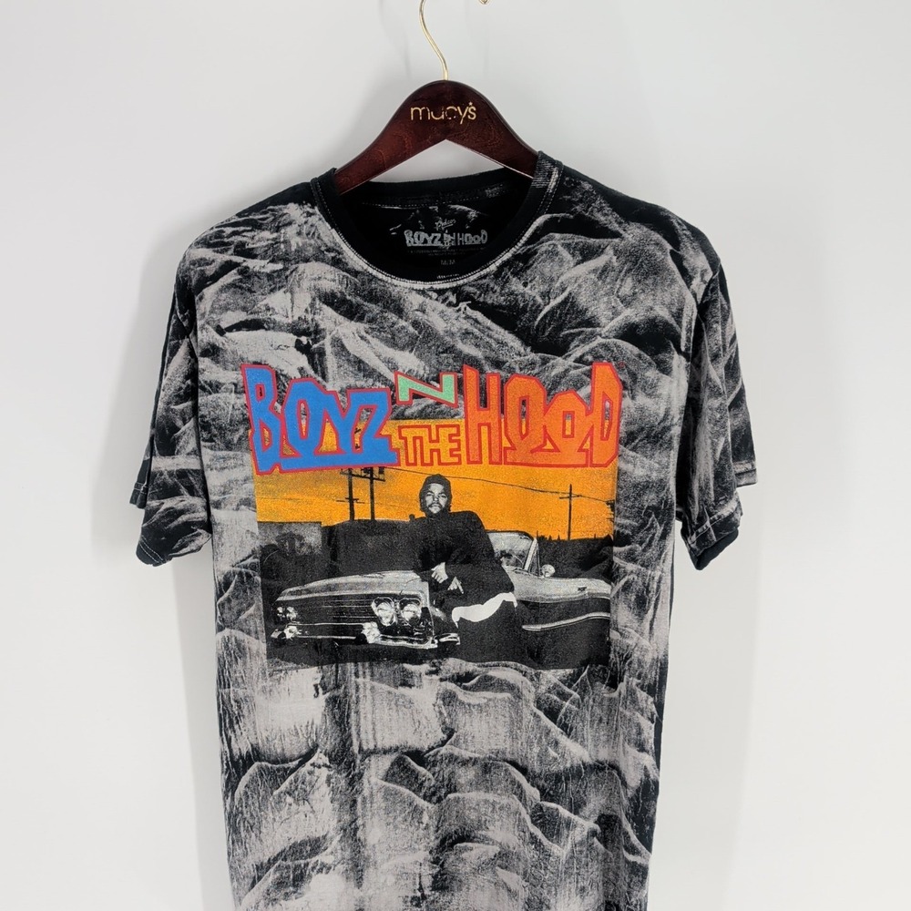 Boyz N The‎ Hood Ice Cube Graphic Hip-Hop Crew Neck T-Shirt Black White Size M